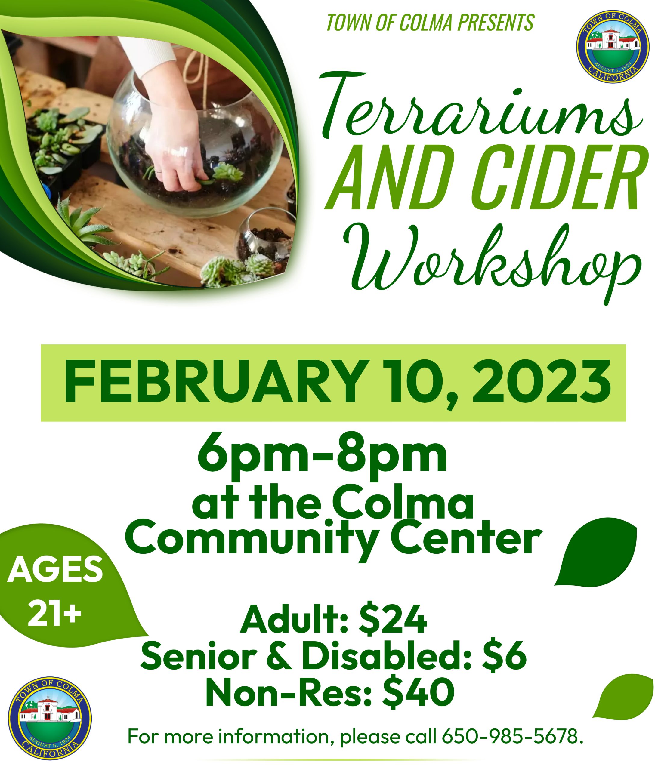 Terrariums and Cider Workshop Flyer