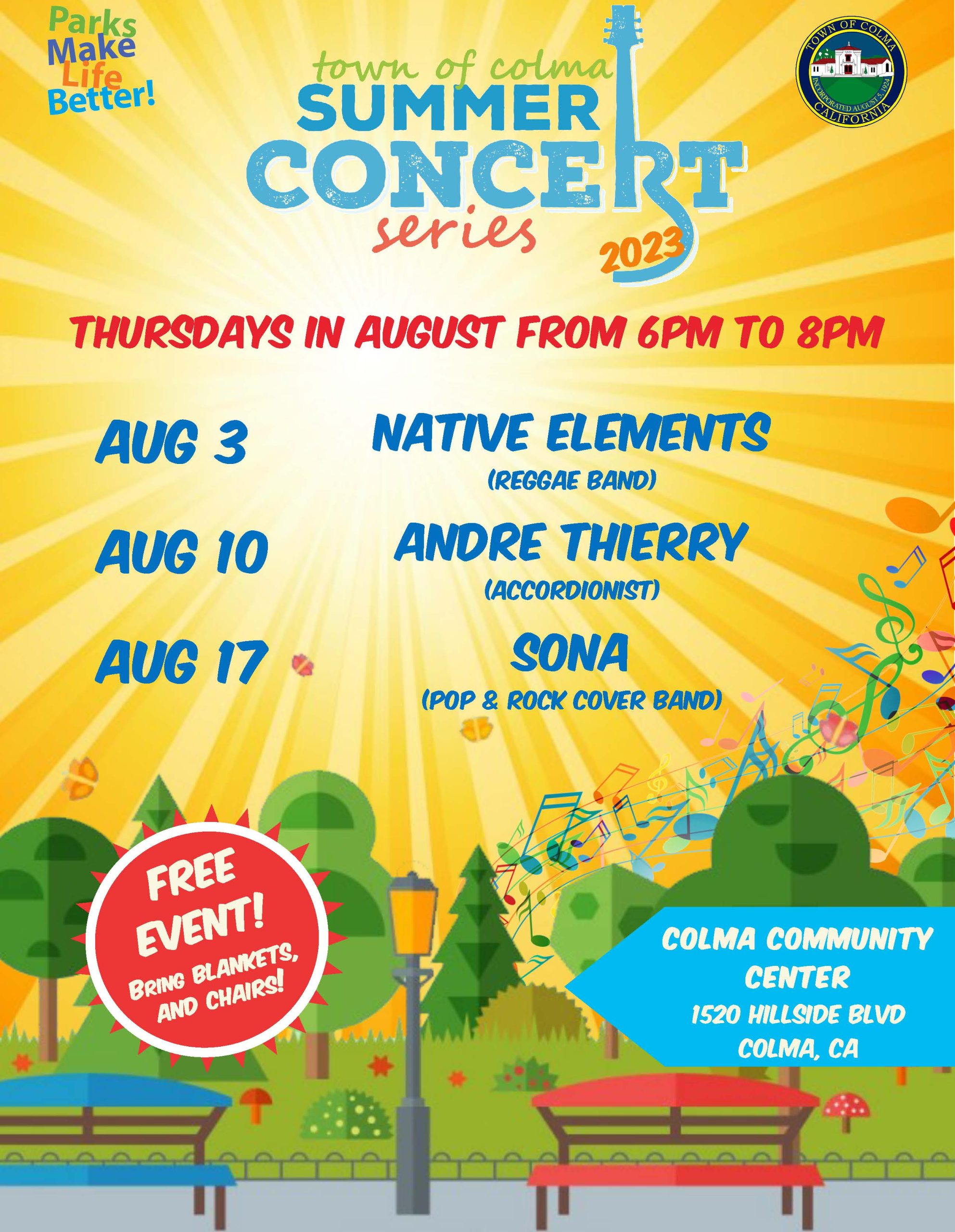 Summer Concert Series - Native Elements - Town of Colma