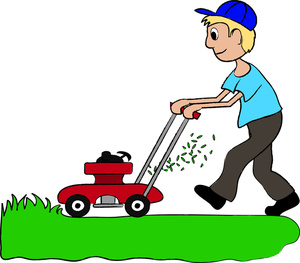 clipart of mowing lawns