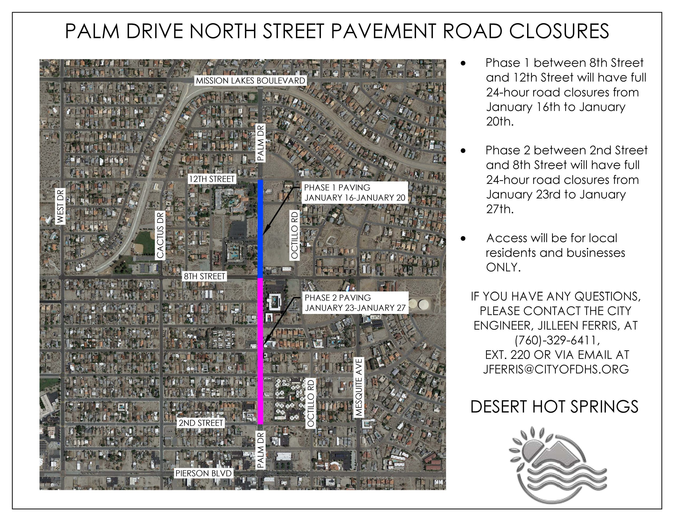 Palm Drive North Street Pavement Road Closures Scaled 