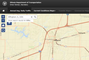 map of traffic count data