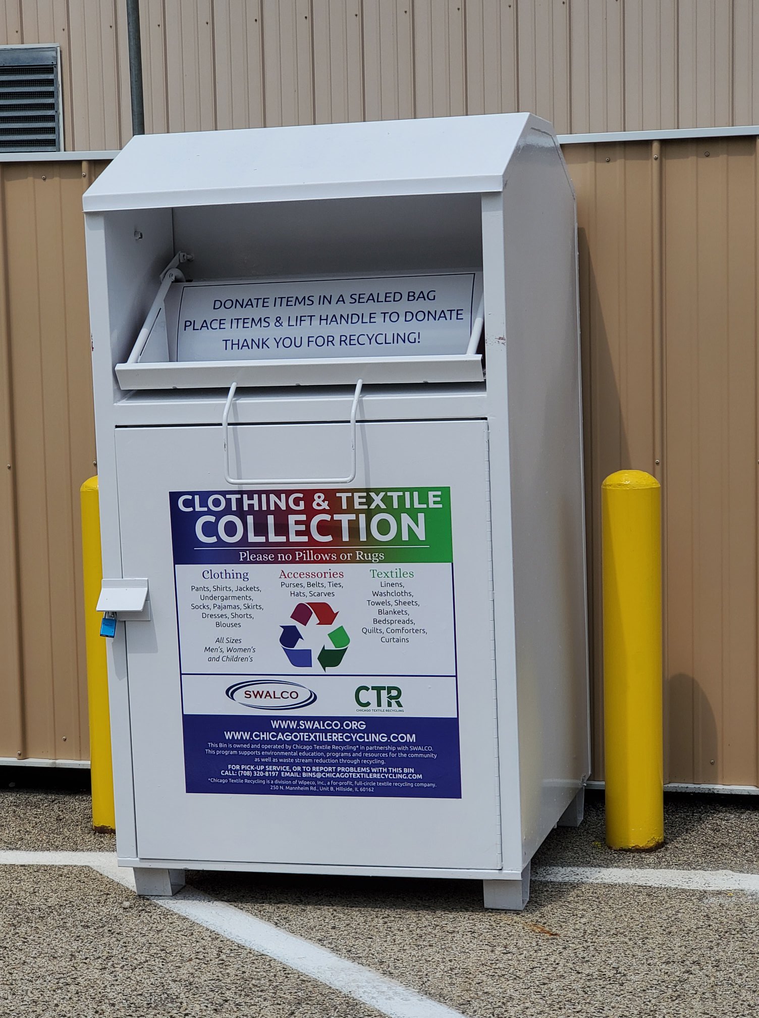 Clothing and Textile Recycling Bin Pic - Ela Township, IL