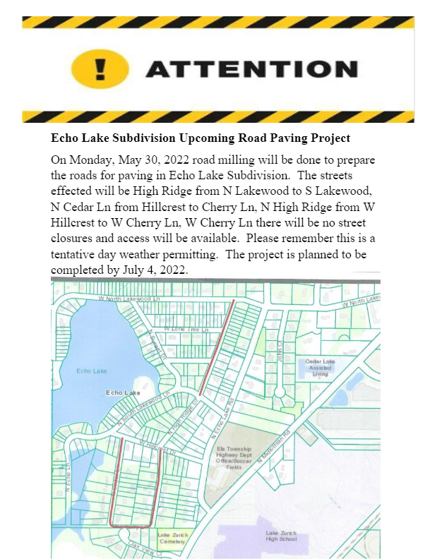 Echo Lake Paving Project 5.30.22