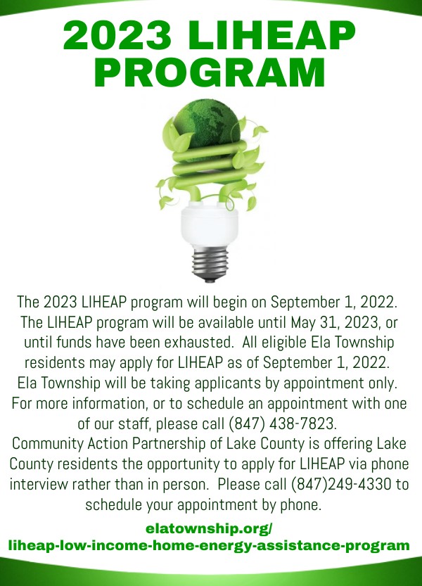 Liheap Low Income Home Energy Assistance Program Ela Township Il