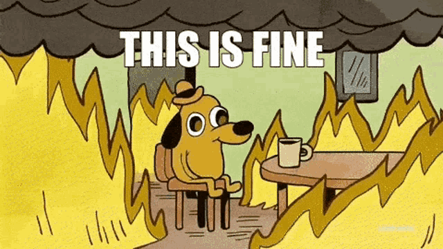 This is fine Fire meme