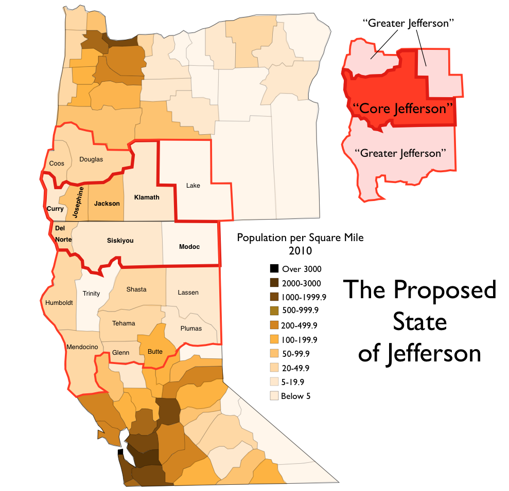 Six Californias The State of Jefferson ELGL