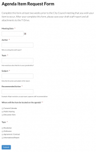 agenda request form