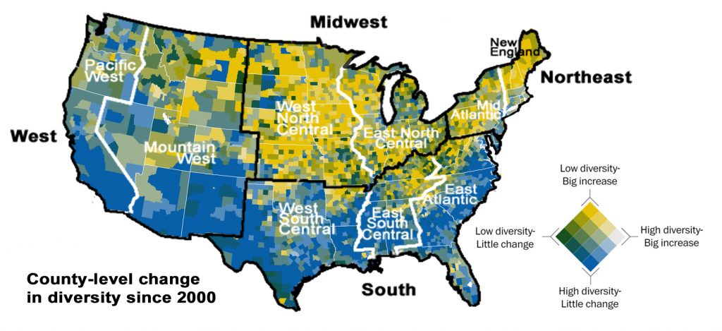 diversity change county level