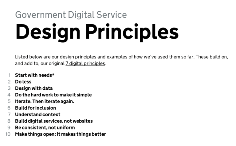 GDS design principles