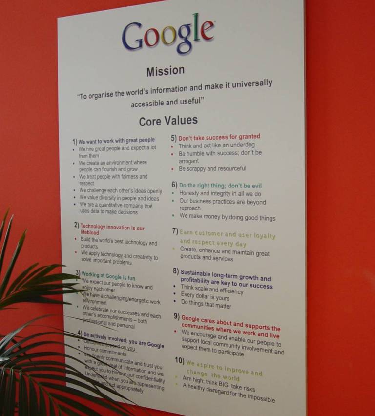 Google's core values