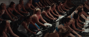 Amy Schumer at spin class in her movie, I Feel Pretty.