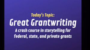 great grant writing screen shot