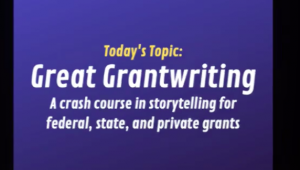 great grant writing screen shot