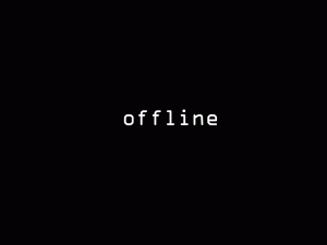 offline in white text on black background