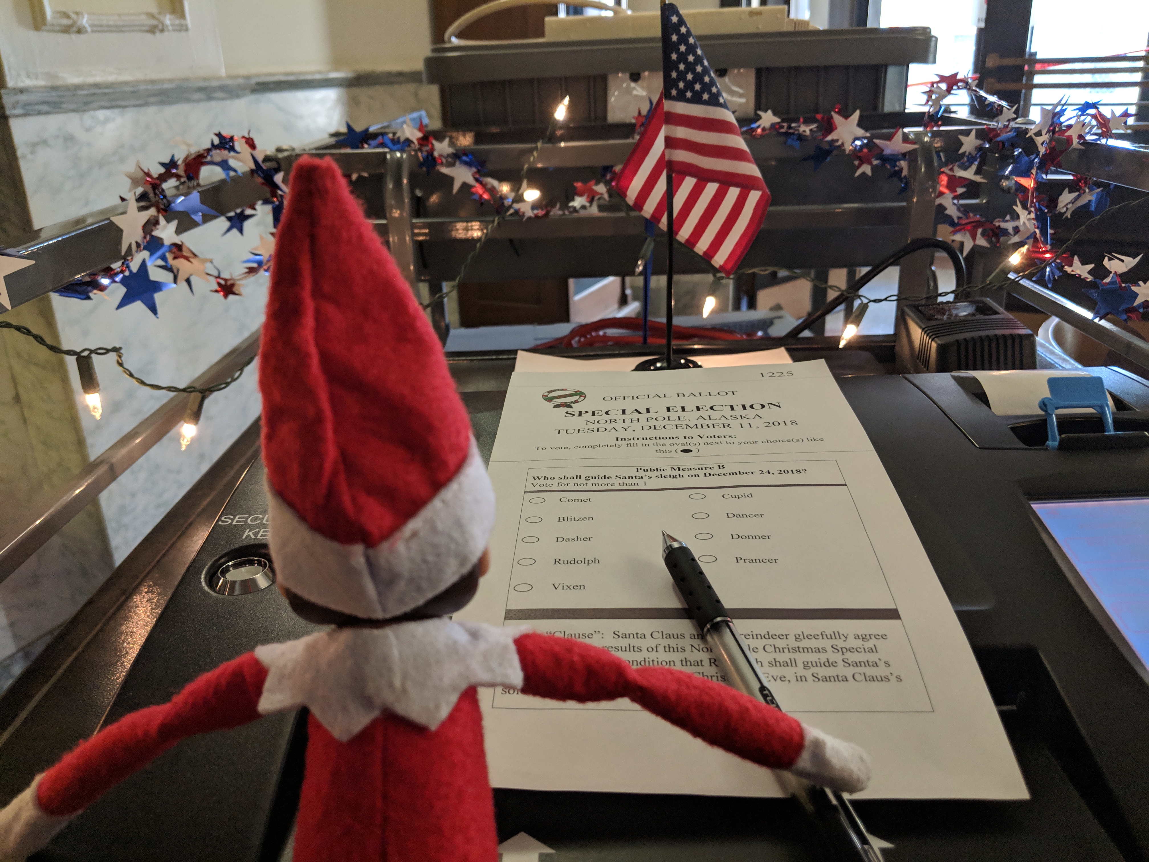 Elf on the Shelf votes in Battle Creek, Michigan