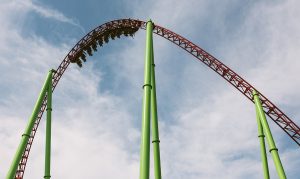 Roller Coaster with blue sky