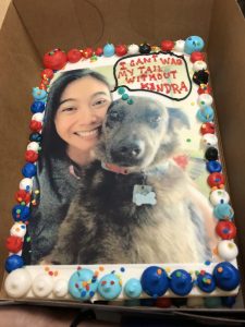 Cake with picture of me and my dog.