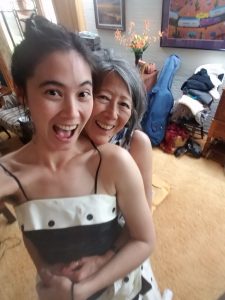 Author and her mom smiling