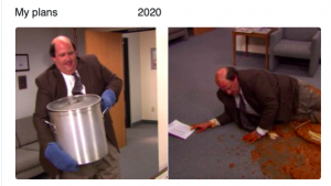 Kevin from the office spilling chili