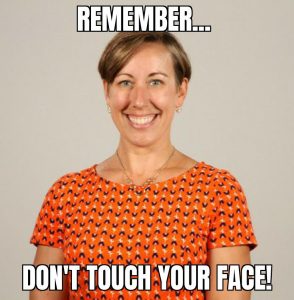 Remember Don't Touch Your Face, Photo of Samantha Harkins