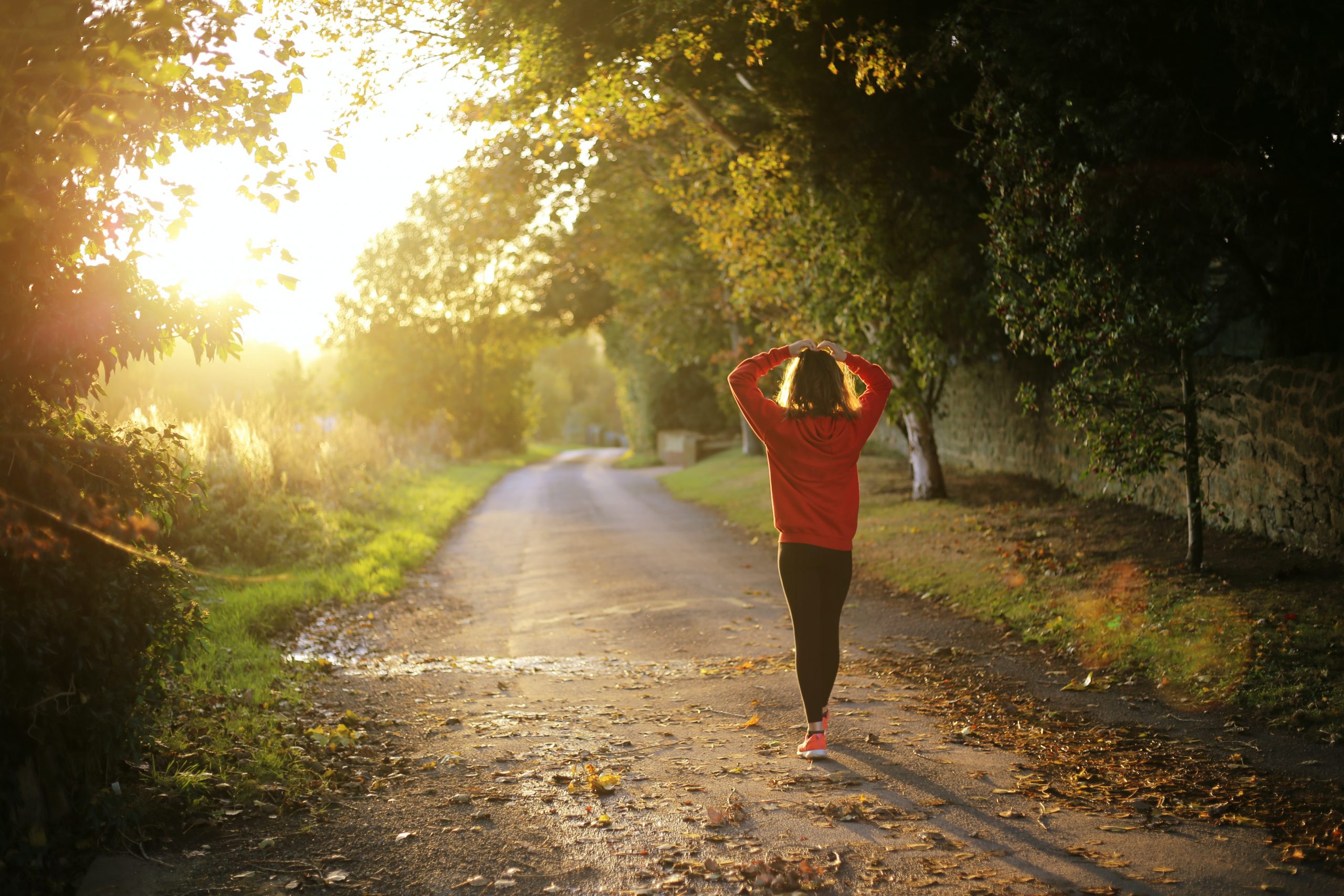 Woman running on a trail