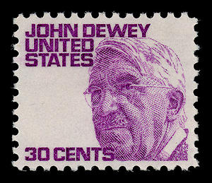 John Dewey commemorative US Postal service stamp