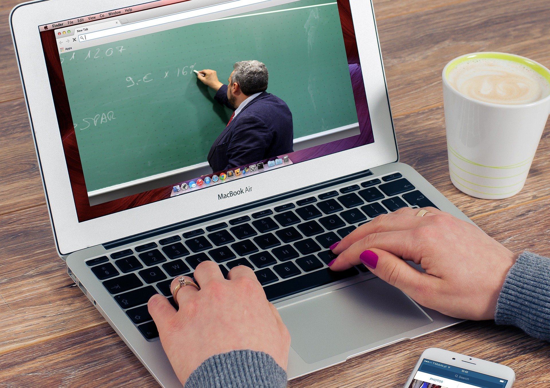 Person teaching on computer screen