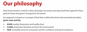 Slow Food Movement philosophy