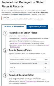 Denvergov.org Replace Lost, Damaged, or Stolen Plates & Placards