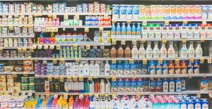 Overwhelming selection of milks in the dairy aisle