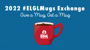ELGL Mugs image. Red mug with ELGL logo.