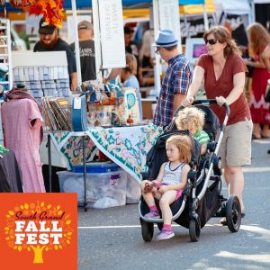 Photo of people walking at fall fest