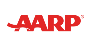 AARP logo in red