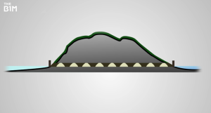 An image depicting the process for building a cruise ship tunnel.