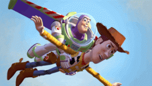 Buzz and Woody Flying