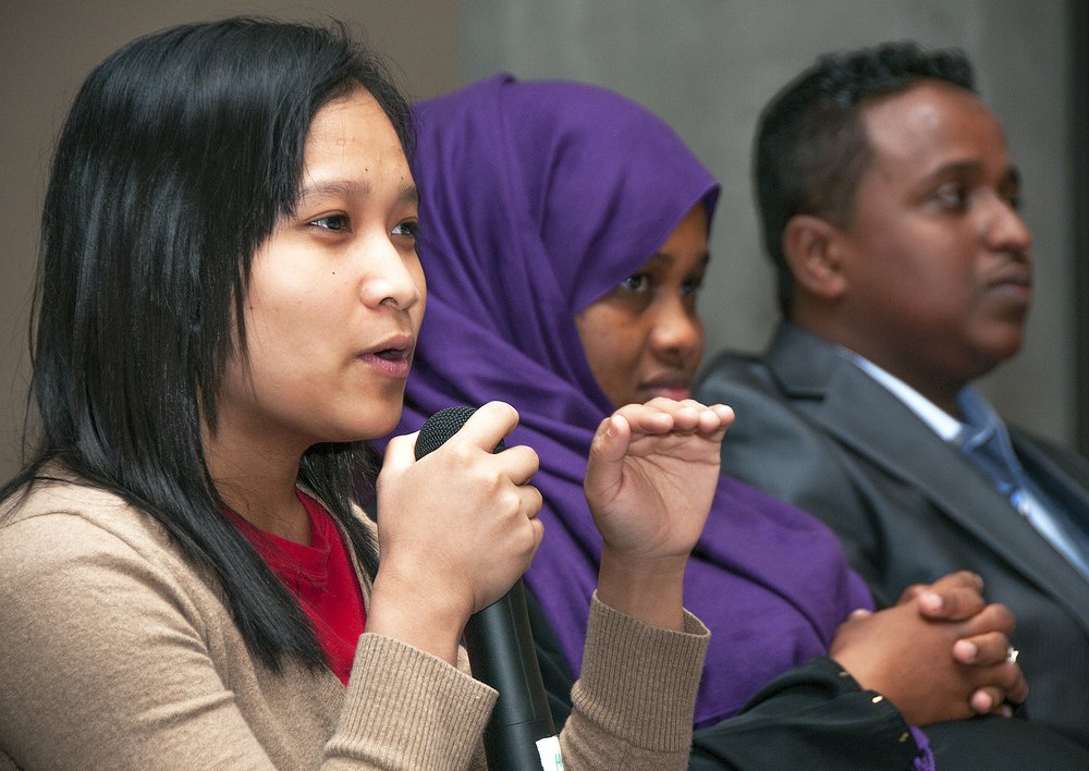 Group of diverse professionals on panel