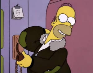 Homer Simpson in a tweed jacket.