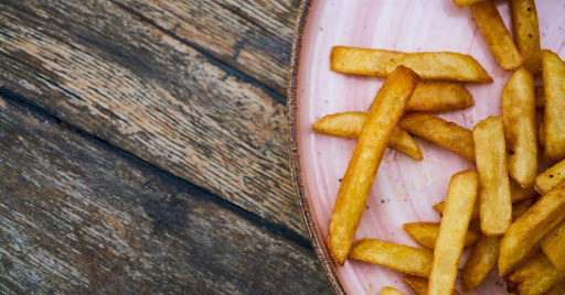 Plate of French fries.