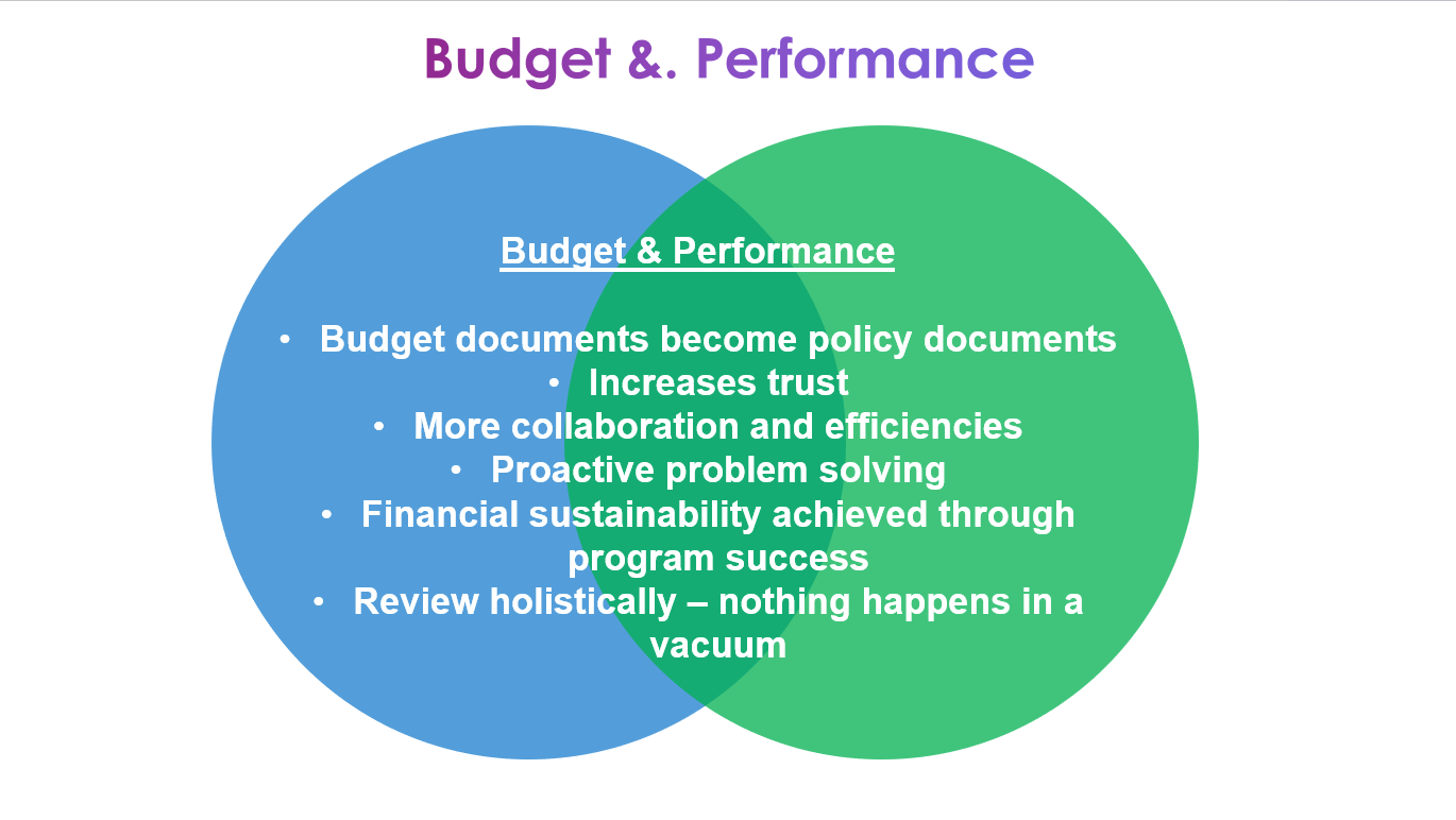 A budget and performance Venn diagram.