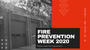 Graphic for Fire Prevention Week in Battle Creek, Michigan