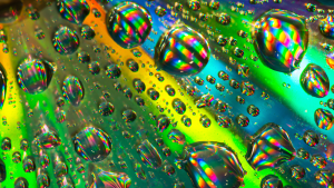 water droplets on rainbow