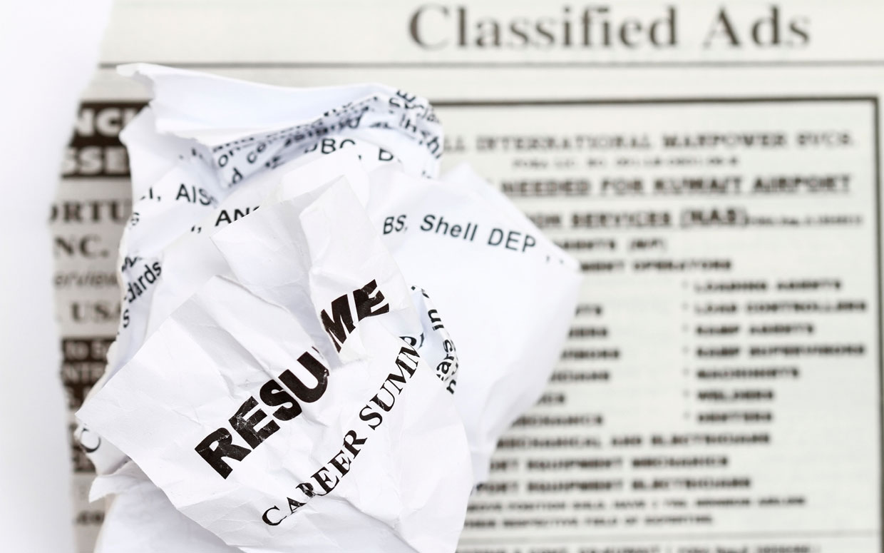 crumpled up resume