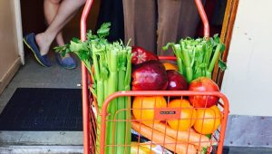 vegetables in a shopping basket