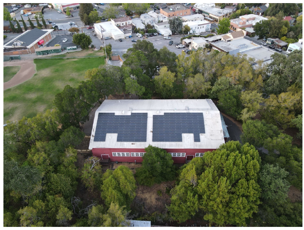 Image of solar panels on the Fairfax Pavilion roofA