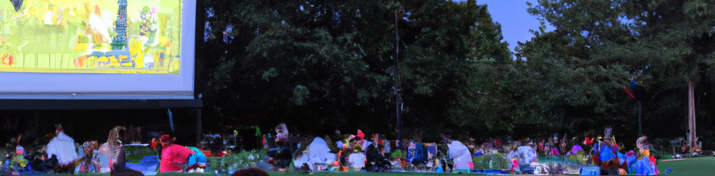 Image of people watching a movie at the ballfield