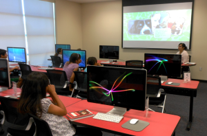 Students taking class in Garfield Community Center computer lab