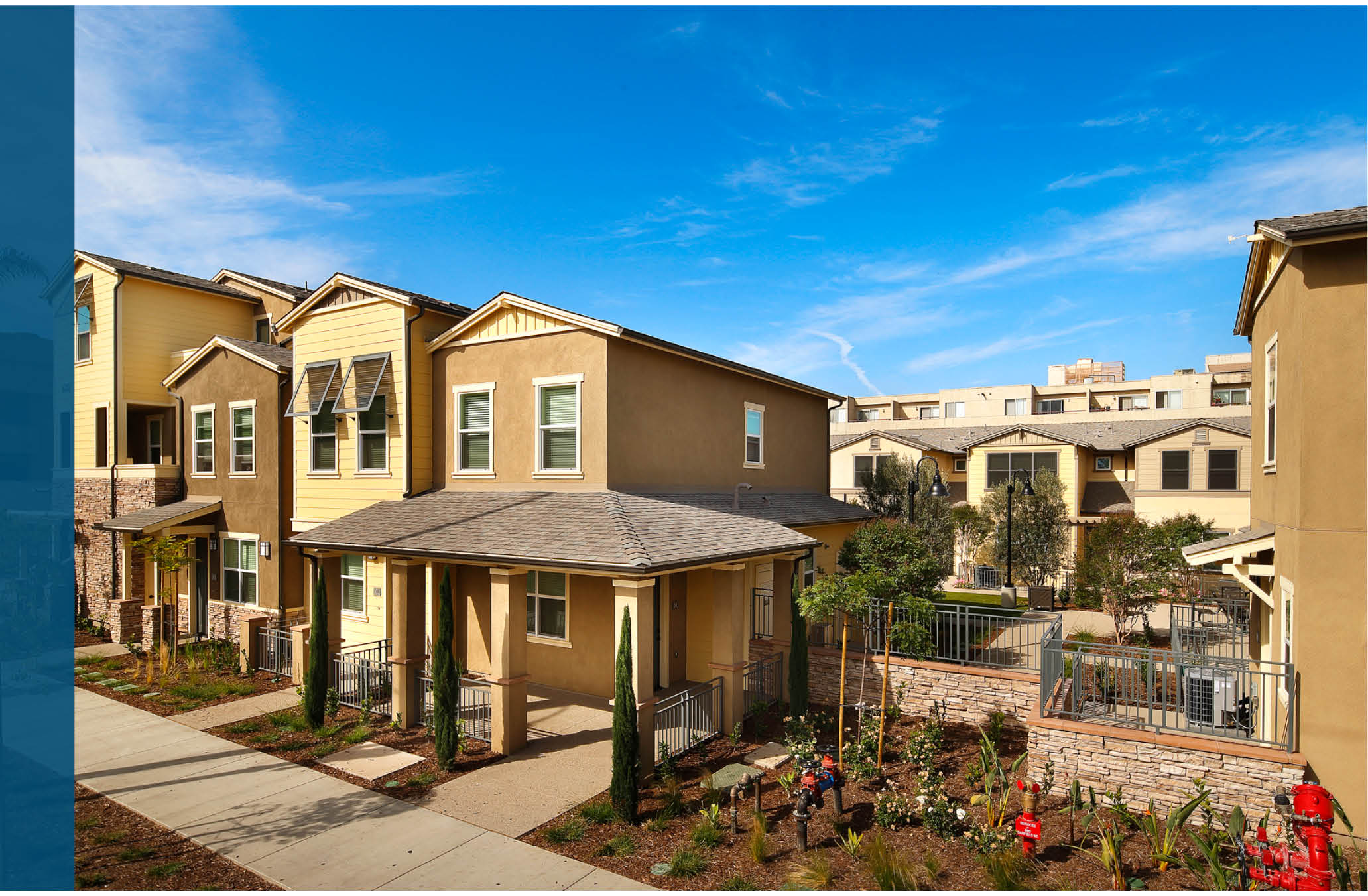 Housing Element Cover Photo: newer multifamily townhomes in Santa Ana