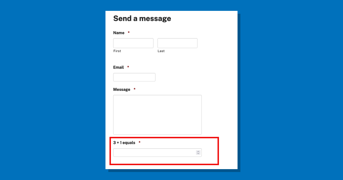 Screenshot of a web form with a red border box around an equation form field.