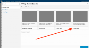 Select ‘Connect page’ layout and insert into page