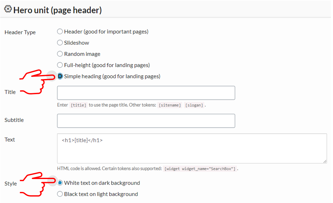 select simple heading directions